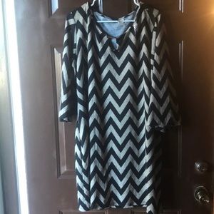 Zigzag Patterned Sweater Dress